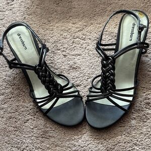 Dressbarn Black & Silver Strappy Women's Sandals size 8